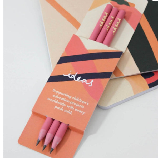 Recycled 'Set of 3' Orchid Pink Pencils from Vent for Change