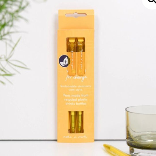 Pack of 2 Recycled yellow pens from Vent 4 Change