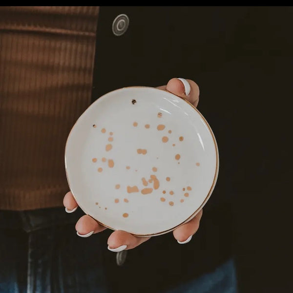 White and Gold speckled Jewellery Dish from Sweet Water Decor