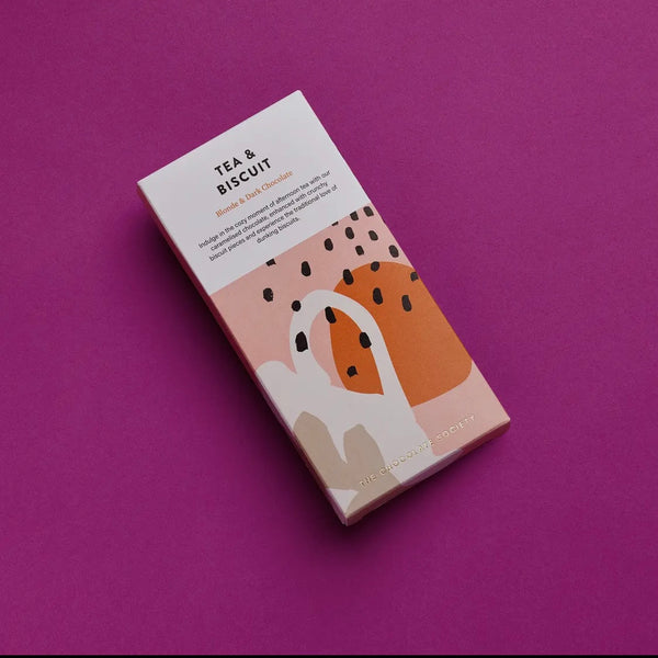 Tea and Biscuits Blonde and Dark Chocolate Bar from The Chocolate Society