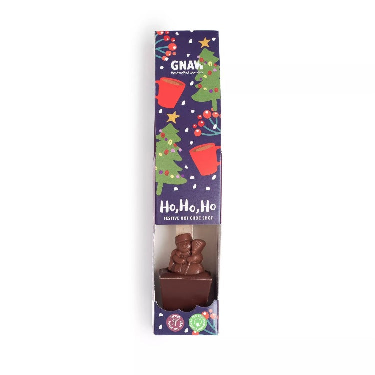 Ho Ho Ho Festive Hot Chocolate Spoon from Gnaw Chocolate