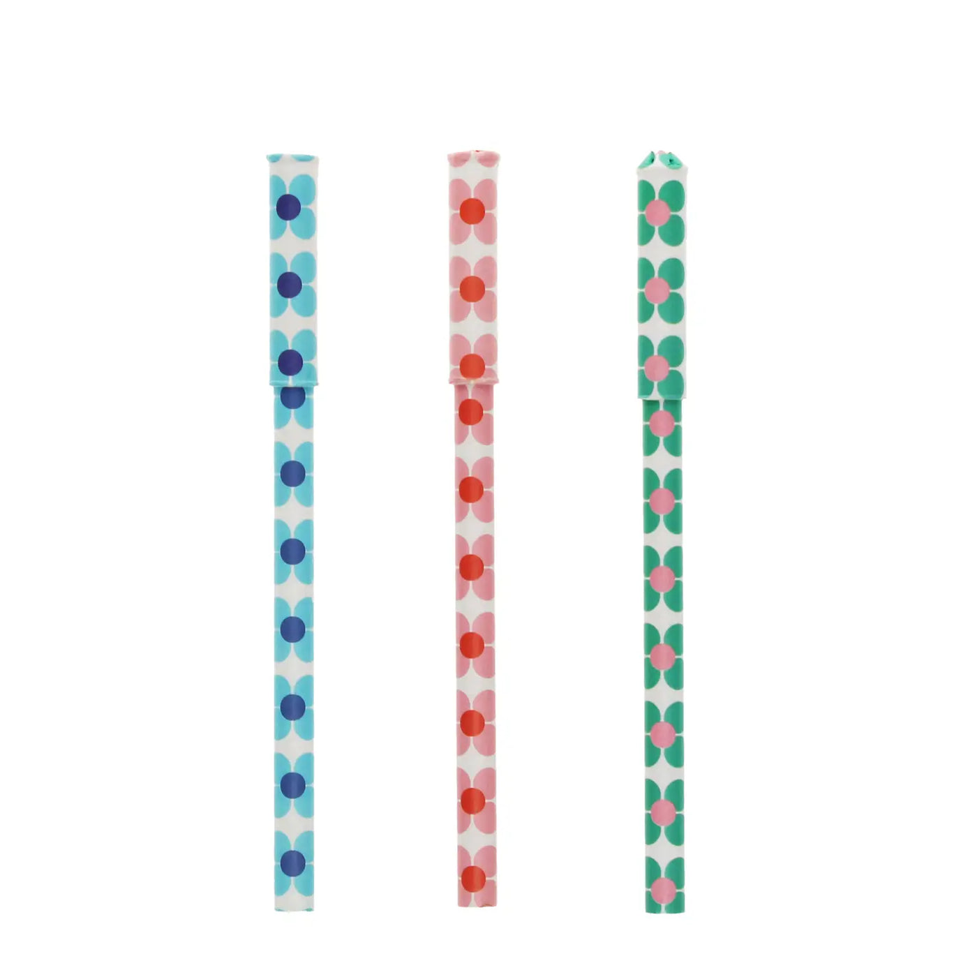 Retro Daisy Box of 3 Eco Friendly Paper Ballpoint Pens from Rex London