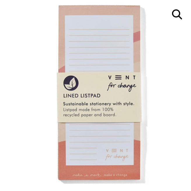 Vent 4 Change Recycled Lined List pad - ideas pink