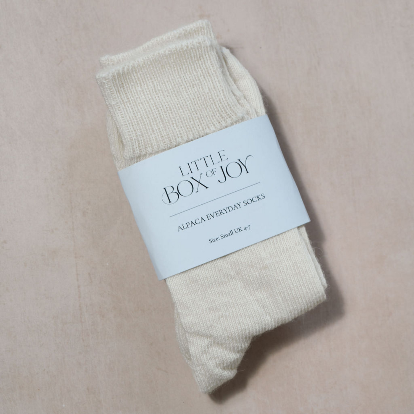 Little Box of Joy Cream Alpaca  Everyday Socks