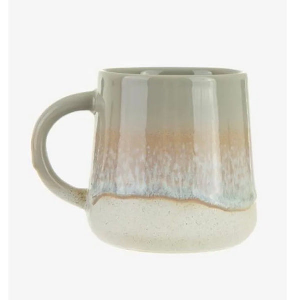 Mojave Glazed large grey tones mug on white background