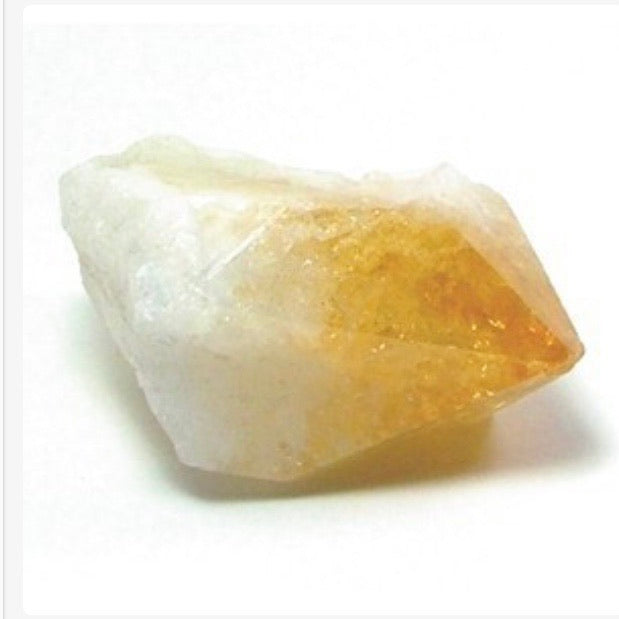 Citrine Point Crystal on white background
