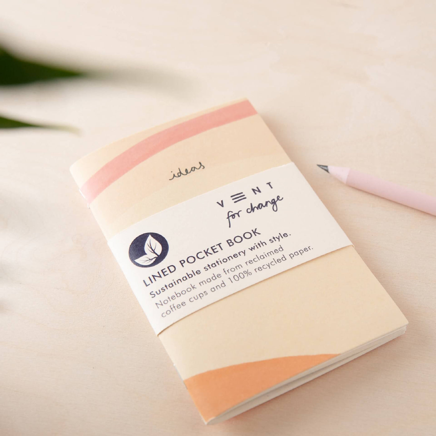 A6 Sustainable stationery light pink ideas lined pocket book from Vent 4 change