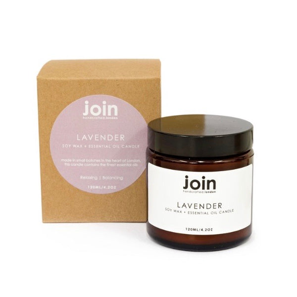 Join Lavender soy wax candle 120ml on a white background
